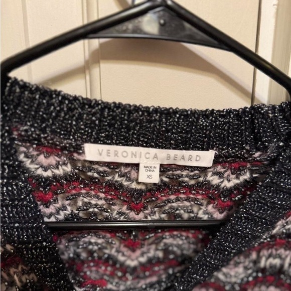 VERONICA BEARD Ruth Crew Neck Metallic Knit Pullover Sweater Size XS - Picture 4 of 7